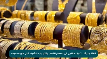 4765 جنيهًا.. تحرك مفاجئ في أسعار الذهب يفتح باب الشراء قبل موجة جديدة